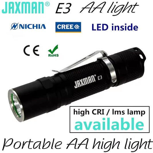 350 Lumens JAXMAN E3 High CRI EDC Flashlight AA Alkaline Ni-MH 14500 Battery