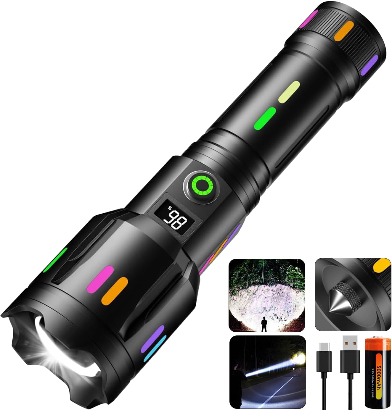 Skylla Torch LED Rechargeable 1000 Lumens with Car Safety Hammer